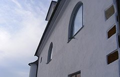 Předsklení vitrážových oken - kostel Vísky